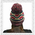 Weave malha Beanie Hat com Fleece Inside Hat de Inverno para Meninas (1-3469)